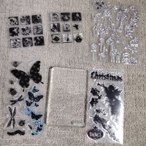 Clear Rubber Stamps, some new, some used